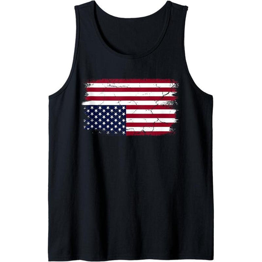 Vintage American Flag Upside Down Distress United States USA Tank Top made in USA