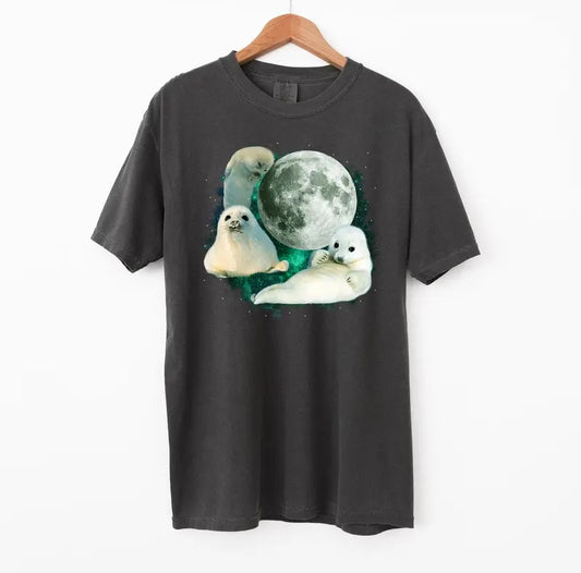 Vintage Baby Seal Funny Tshirt, Comfort Colors Meme Tees, Womens Shirts, Seal Lover Graphic Tees, Shirt Fit Top