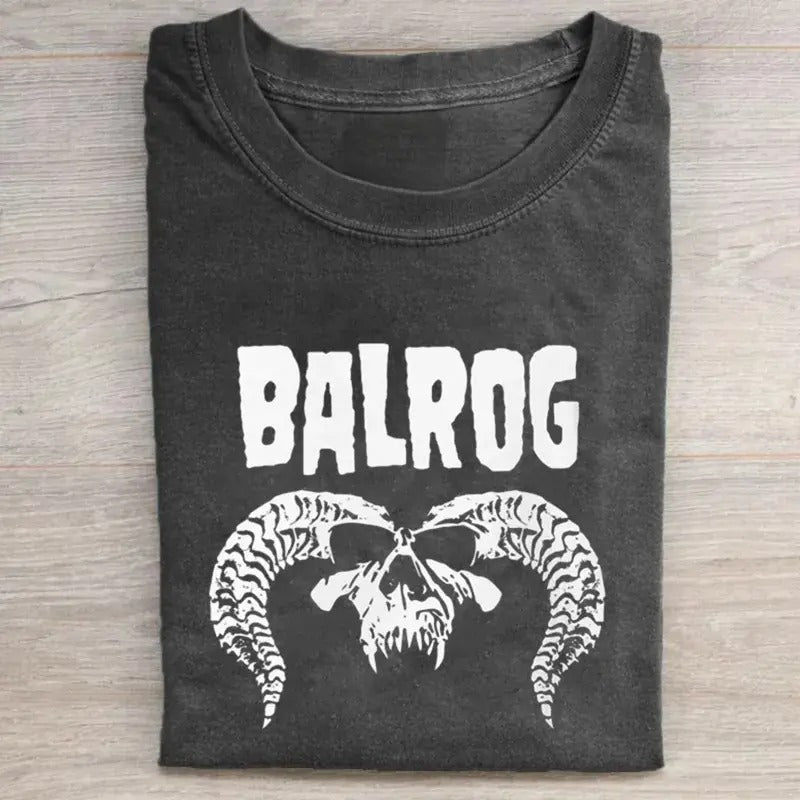 Vintage Balrog Skull Punk Graphic Tee - The Lord of The Rings Movie Shirt - Fantasy Ring for Men - Menswear, Top Hoodie Tshirt