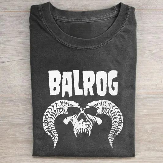 Vintage Balrog Skull Punk Graphic Tee - The Lord of The Rings Movie Shirt - Fantasy Ring for Men - Menswear, Top Hoodie Tshirt