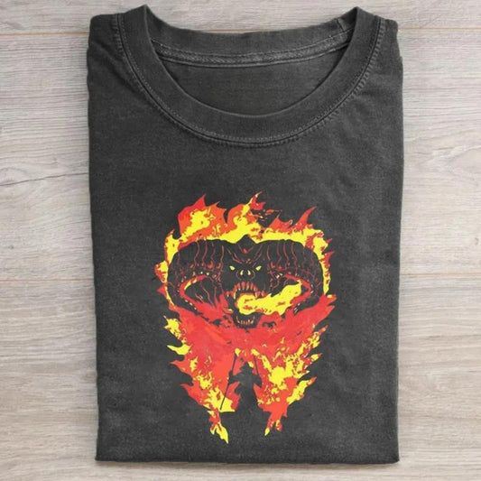 Vintage Balrog vs Gandalf Graphic Tee - The Lord of The Rings Movie Shirt - Fantasy Ring - LOTR Shirt for Men - Menswear, Top Hoodie Tshirt