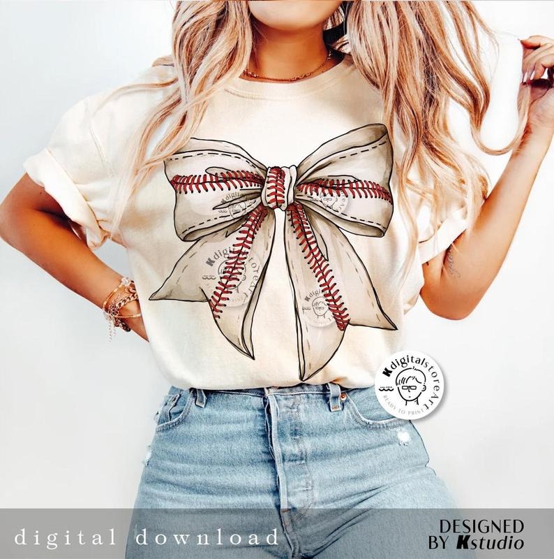 Vintage Baseball Bow Shirt, Bow Baseball Png , Coquette Baseball Png Shirt Design, Mama Png , Game Day Baseball