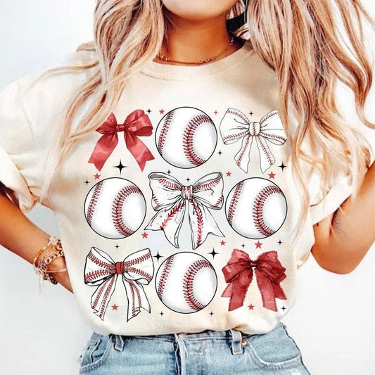 Vintage Baseball Bow Tshirt, Bow Baseball Tshirt, Coquette Baseball Shirt, Game Day Baseball