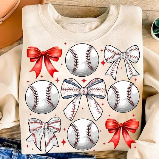 Vintage Baseball Bow , Bow Baseball , Coquette Baseball Shirt , Mama , Game Day Baseball Sweatshirt