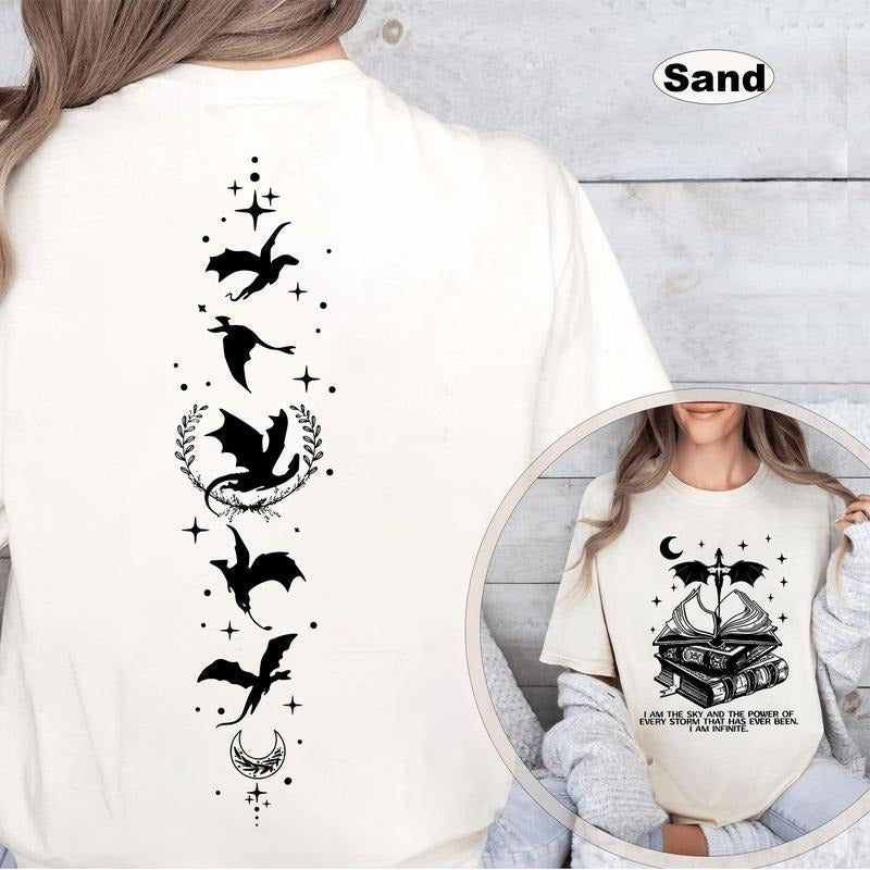 Vintage Basgiath War College 2 Sided Shirt, Fourth Wing Shirt, Dragon Rider, Violet Sorrengail Xaden Riorson Shirt, Fantasy Bookish Shirtstyle{n002}3