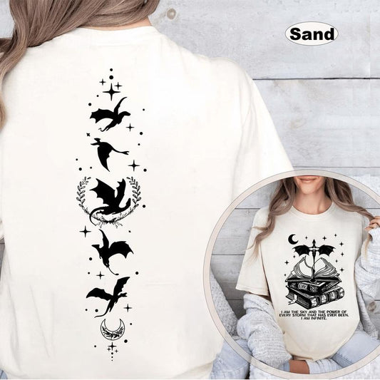 Vintage Basgiath War College 2 Sided Shirt, Fourth Wing Shirt, Dragon Rider, Violet Sorrengail Xaden Riorson Shirt, Fantasy Bookish Shirtstyle{n002}3