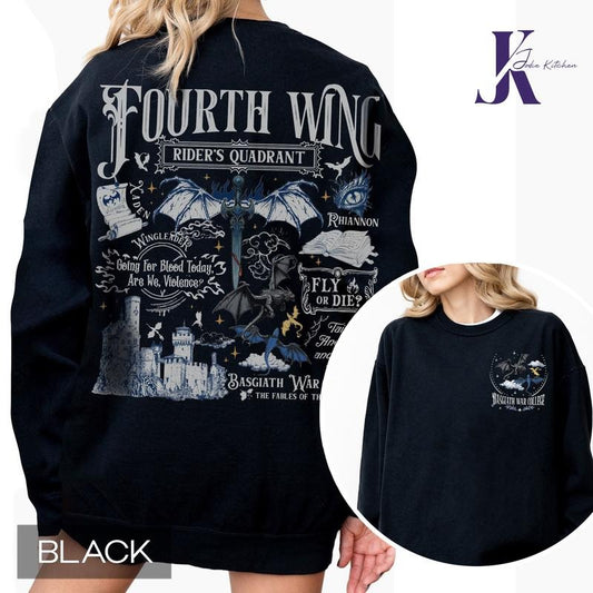 Vintage Basgiath War College 2 Sided Shirt, Fourth Wing Shirt, Dragon Rider, Violet Sorrengail Xaden Riorson Shirt, Fantasy Bookish Shirtstyle{n002}6