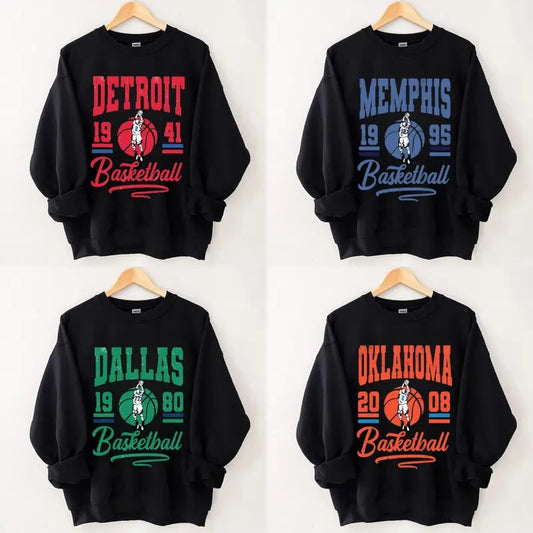 Vintage Basketball Sweatshirt, All Teams Basketball Sweater, Basketball Fan Shirt, Gift For Fan men's  sweatshirts