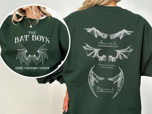 Vintage Bat Boys Sweatshirt, Acotar Bookish Shirt, The Night Court Sweatshirt, A Court of Thorn and Roses Rhysand Cassian Azriel Shirt, Bookish Shirt