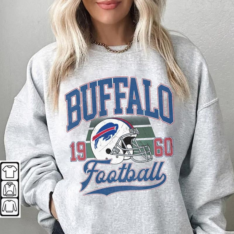 Vintage Buffalo Football Sweatshirt, Retro Buffalo Sweatshirt Tee, Gift For Football Hoodie | WearSparks.com