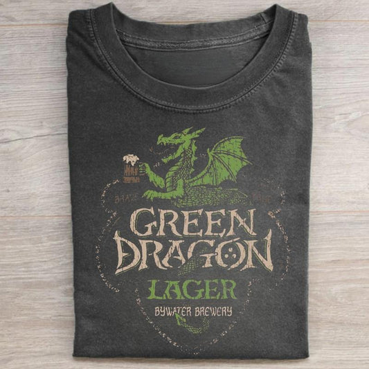 Vintage Bywater Brewery Graphic Tee - Green Dragon Lager Shirt - The Lord of The Rings Movie Shirt - The Shire Shirt - Funny Beers of Middle Earth Tee - Iconic Movie Scenes Tee Menswear Top