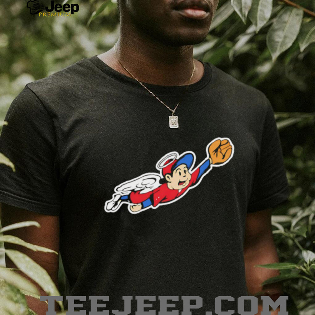 Vintage California Angels Retro Halo Mascot Flying Baseball T Shirt