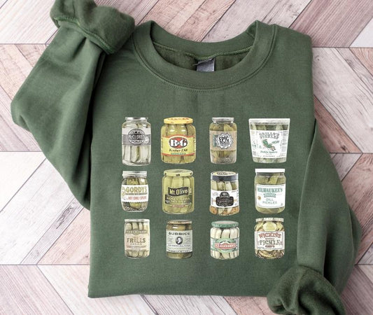 Vintage Canned Pickles Sweatshirt Canning Season Sweatshirt Pickle Lovers Sweater Homemade Pickles Sweaterpickle Jar Crewneck Sweatshirt