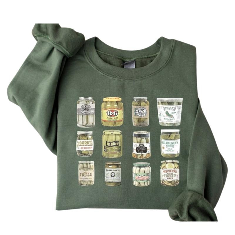 Vintage Canned Pickles Sweatshirt, Canning Season Shirt, Pickle Lovers Sweater, Homemade Pickles Hoodie