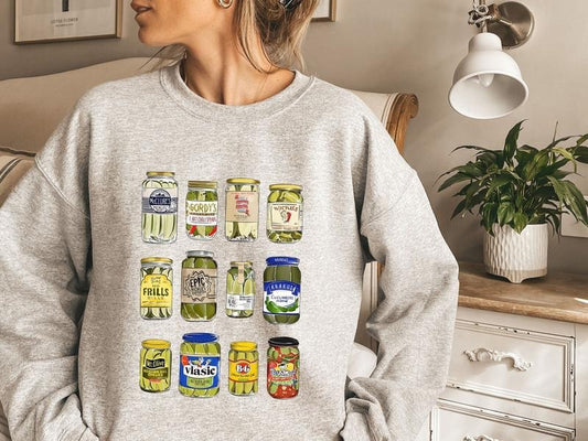 Vintage Canned Pickles Sweatshirt, Pickle Hoodie, Pickle Crewneck Sweatshirt, Pickle Lovers Hoodie, Vintage Pickle Crewneck Sweatshirt, Canning Sweater, Vintage Pickle Lover Sweatshirt