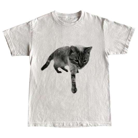 Vintage Cat Tshirt, Cotton Funny Graphic Tees for Cat Lovers, Meme Cringe Funny Dumb Shirts, 90s Graphic Shirt, Retro Funny Cat Tee, Alien Kitten Shirt, Y2k Halftone Gag, Cat Lovers Gift, Gift For Men, Gift For Women