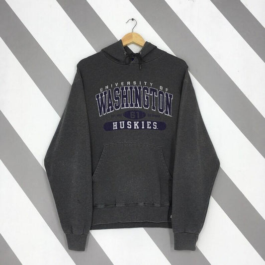 Vintage Champion Washington Huskies Ncaa Hoodie Large Washington Huskies Spell Out Pullover University Of Washington Hoodie