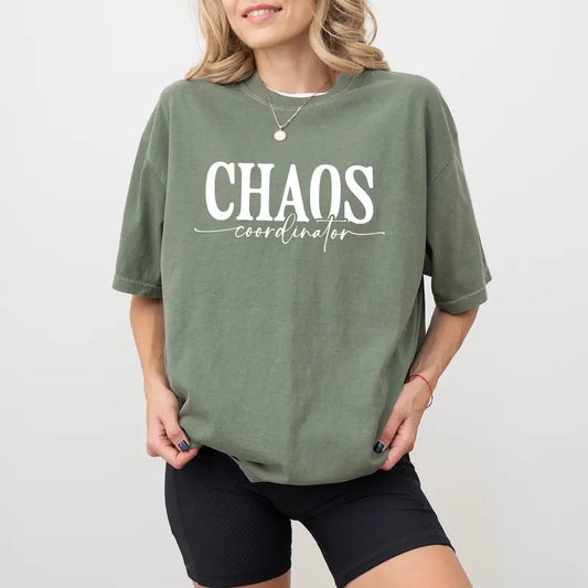 Vintage Chaos Coordinator Shirt Comfort Colors, Funny Mom Life Tshirt, Teacher Life Tees, Coworker Gifts, Mom Mode T-shirt, Humorous Gift Ideas for Her, Comfy Cotton Women's Tops, Casual Womenswear