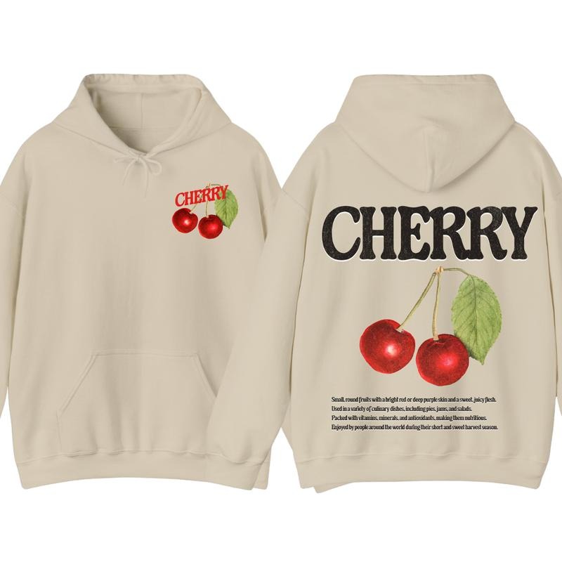 Vintage Cherry Fruit Hoodie, Retro Fruits Vintage Graphic Hoodie, Retro Cherry Hoodie T-Shirts, Sweatshirt | WearSparks.com
