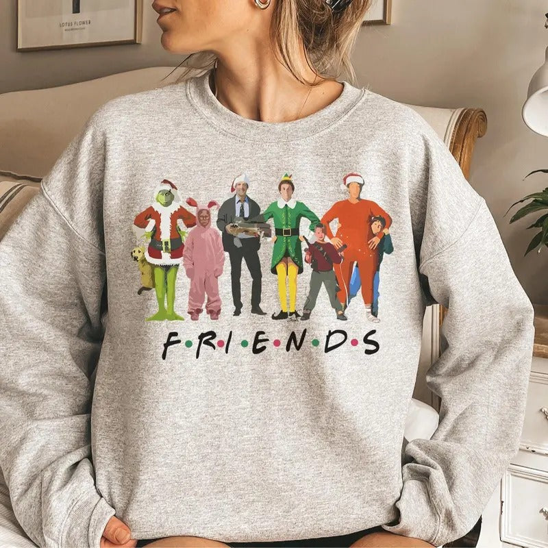 Vintage Christmas Movie Sweatshirt, 90s Christmas Characters Hoodie, Retro Christmas Song Tee, Holiday Movie Sweatshirt