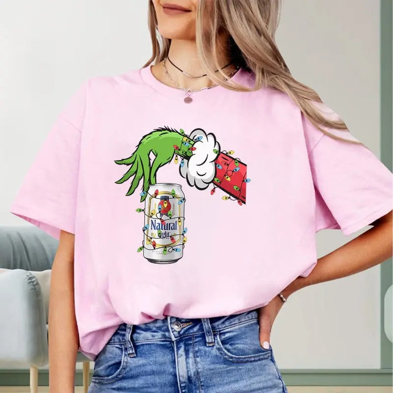 Vintage Christmas Shirt Grnnch Hand Holding Natural Light Funny Christmas Drinking Tshirt