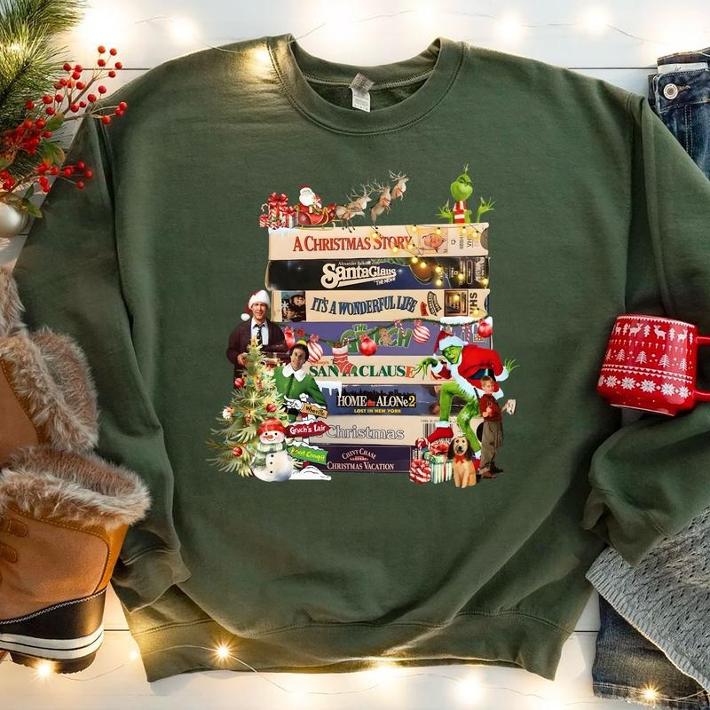 Vintage Christmas VHS Sweatshirts, Retro Christmas VHS Shirt, Christmas 90s Movies Sweater, Christmas VHS Movies Shirt, Vintage Christmas Shirt, Christmas Movie Watching Sweatshirt