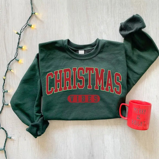 Vintage Christmas Vibes Sweatshirt, Holiday Season Sweater, Retro Christmas T-Shirt, Christmas Vacation Tee Shirt, Winter Sweatshirt, Christmas Gift