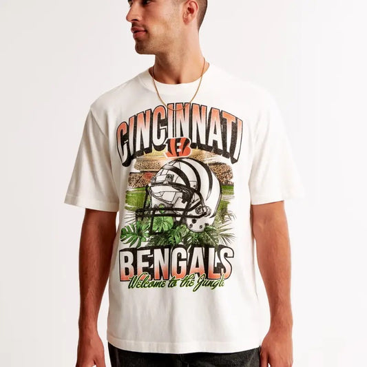 Vintage Cincin Bengals Inspired Graphic Tee Cotton Menswear