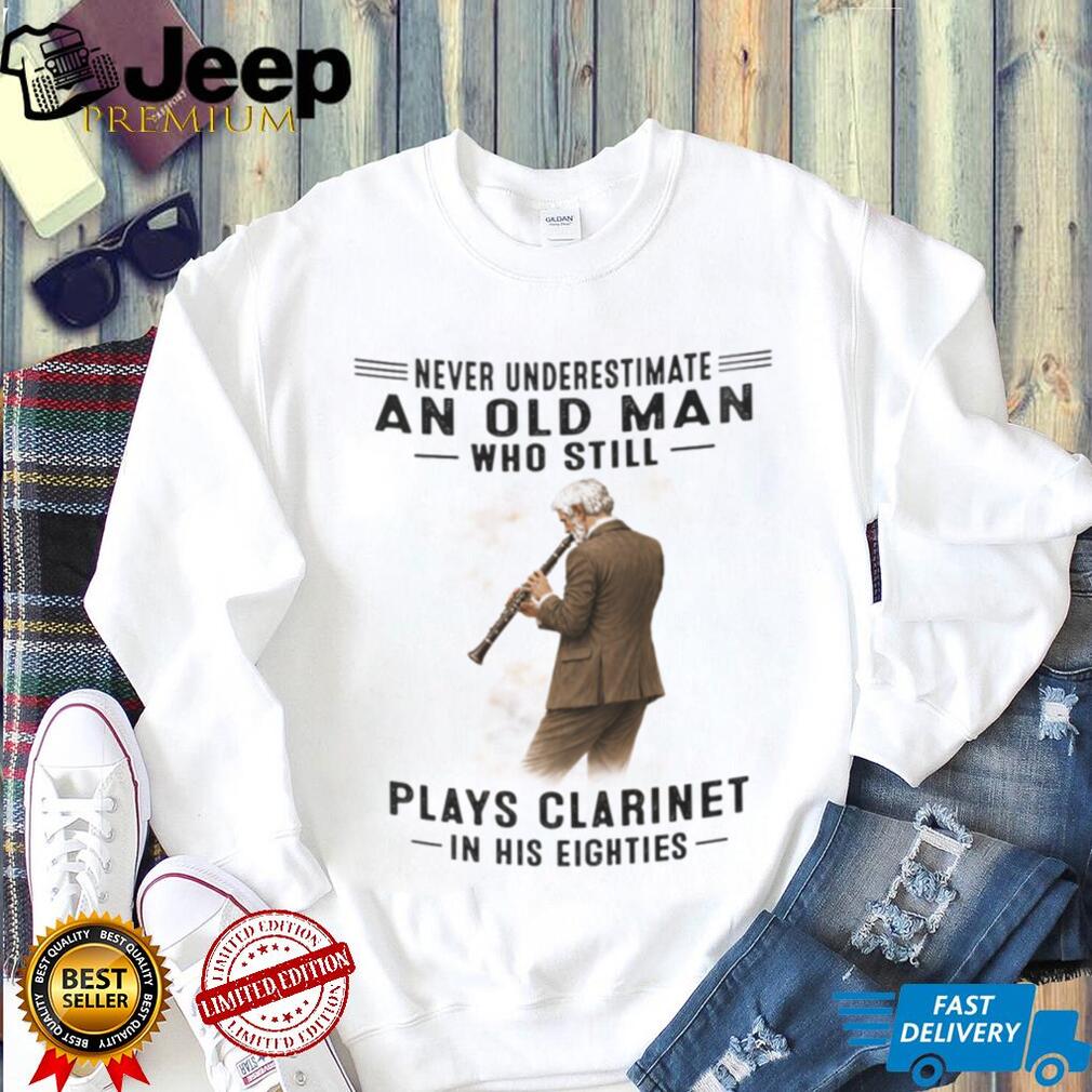 Vintage Clarinetist Old Man Musician 80th Birthday Shirt