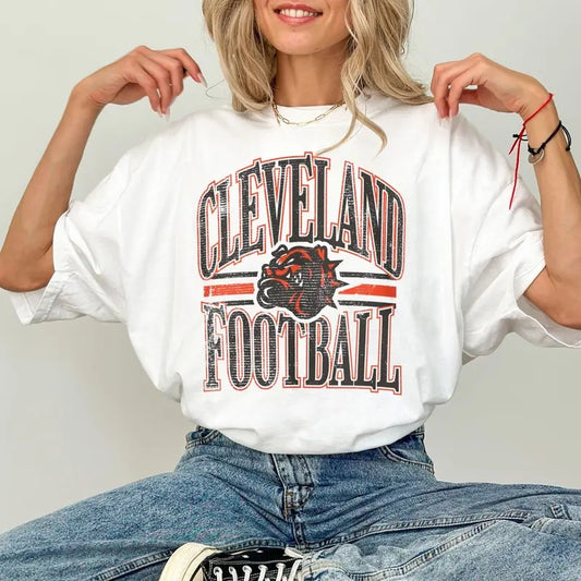 Vintage CleveIand Br0wns Football T Shirt, Game Day Apparel, Football Fans Top, CleveIand Merch, Unisex Short Sleeve Tee Shirt, Casual Clothing