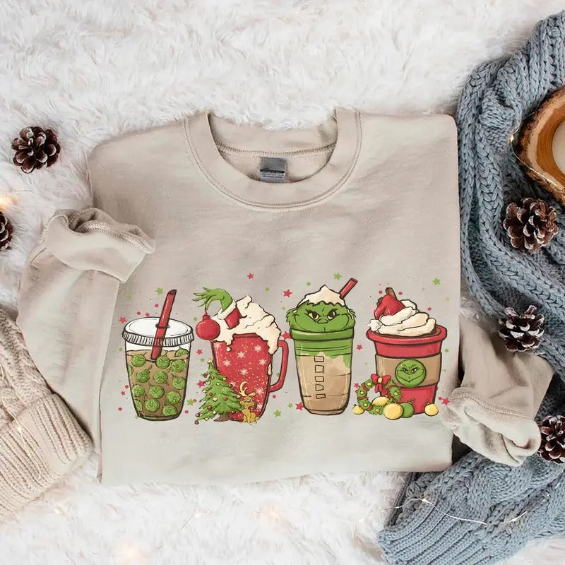 Vintage Coffee Christmas Sweatshirt, Retro Christmas Shirt, Christmas Crewneck, Cute Christmas Shirt, Family Christmas Tee, 90s Christmas Crewneck, Christmas Gift For Coffee Lover, Cozy Winter Sweater