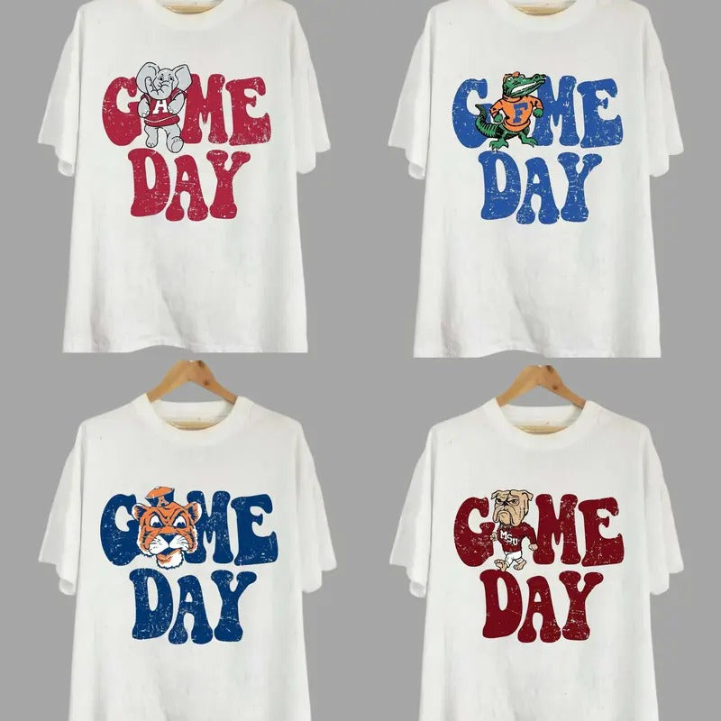 Vintage College Game Day All Teams NCAA Unisex T-Shirt, Classic Cotton Tee