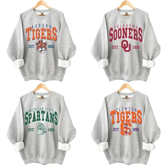 Vintage College NCAA Sweatshirt, Sweatshirt All Teams NCAA, Classic Sport Sweater, Gifts For Sport, Sport Grey Sweatshirt