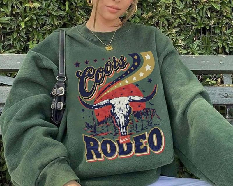Vintage Coors Rodeo Retro Sweatshirt - Coors Banquet, Western Country Girl Sweatshirt, Rodeo Fan Apparel