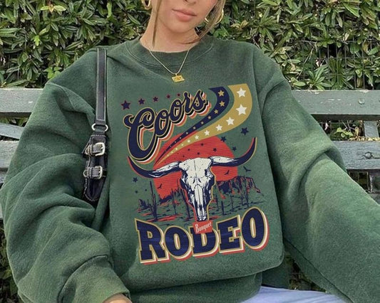 Vintage Coors Rodeo Retro Sweatshirt - Coors Banquet, Western Country Girl Sweatshirt, Rodeo Fan Apparel