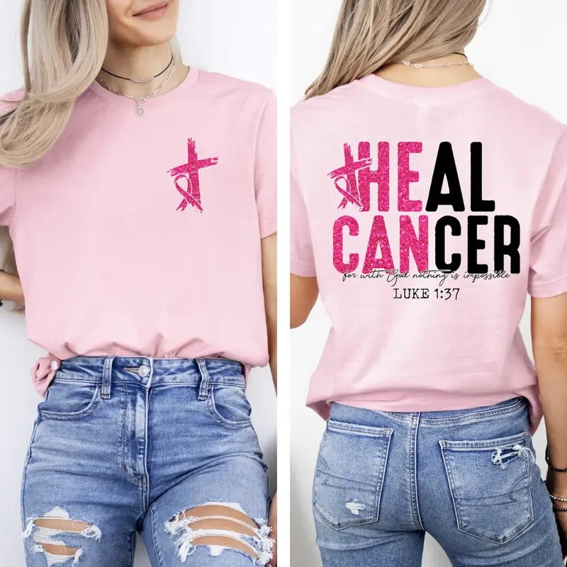 Vintage Coquette Pink Ribbon Shirt Breast Cancer Awareness Tee In October We Wear Pink Inspirational T-shirt