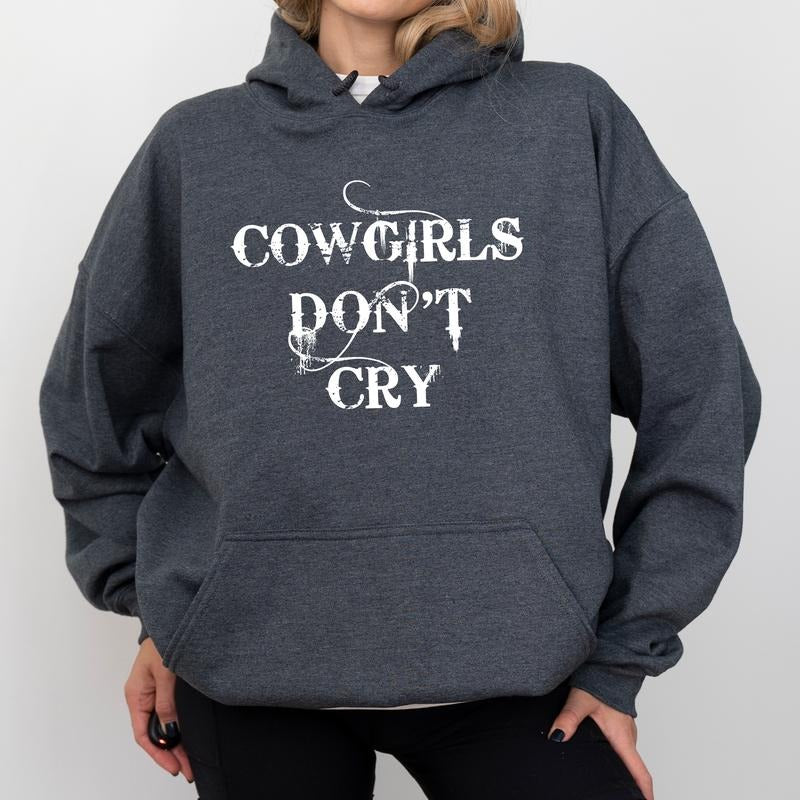 Vintage Cowgirls Don't Cry Hoodie, Cowgirl Graphic Hoodies, Boho Country Hoodie, Western Style Women Clothing, Funny Gift For Her