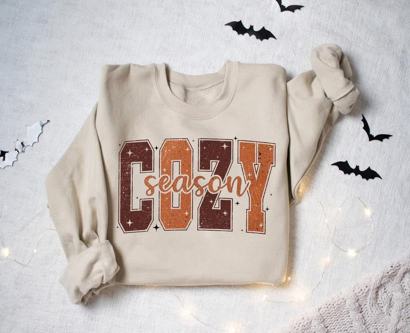 Vintage Cozy Season Sweatshirt, Fall Sweatshirt, Autumn Fall Thanksgiving Shirt, Fall Graphic Shirt, Retro Fall Autumn Shirt, Retro Halloween Gift Shirt, Cozy Shirt