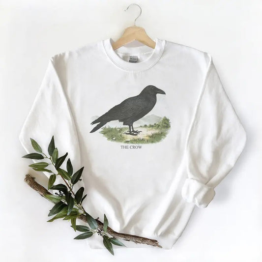 Vintage Crow sweatshirt, Crow antique print, Blackbird lithograph. Raven Unisex Tshirt, sweatshirt, hoodie Cotton Fabric