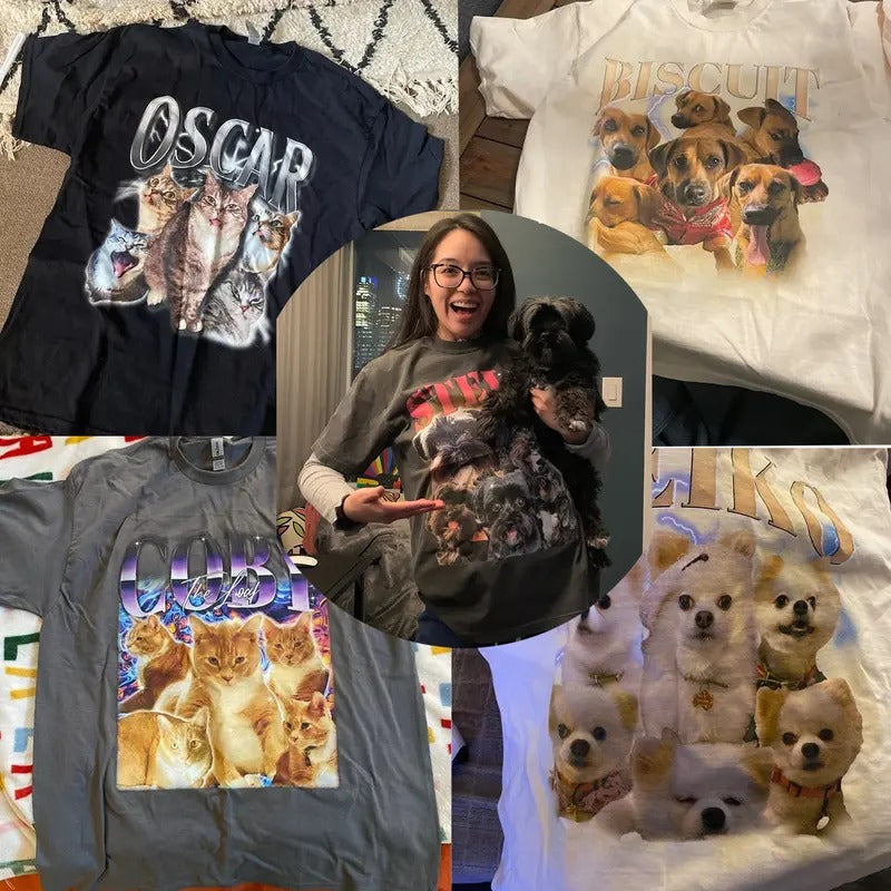 Vintage Custom Dog Shirt, Retro 90's Custom Photo Shirt, Personalized Pet Shirt, Insert Pet Design Personalized Gift, HL19