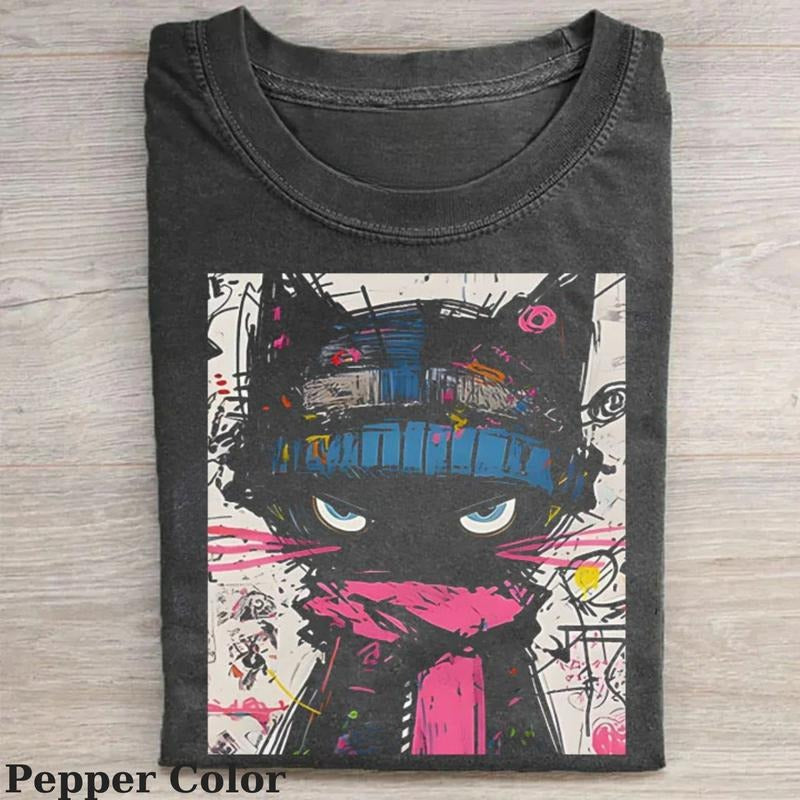 Vintage Cute Cat T-shirt, Cat T-shirt, Cute Cat Shirt, Love Cat Tshirt, Meme Cringe Funny Dumb Shirts, Unisex Shirt Menswear Womenswear Streetwear