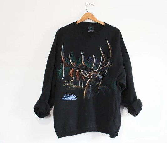 Vintage Deer Stag Wilderness Sweatshirt Deer Lovers Sweatshirt Deer T-Shirt Deer Shirt Deer Sweatshirt Gift For Her Gift For Him Menswear Athletic
