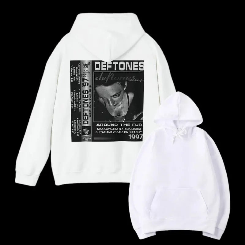 Vintage Deft0nes Back Hoodie, Music Fan Clothing, Alternative Rock, Unisex Long Sleeve Pullover Hoodie Shirt, Casual Clothing