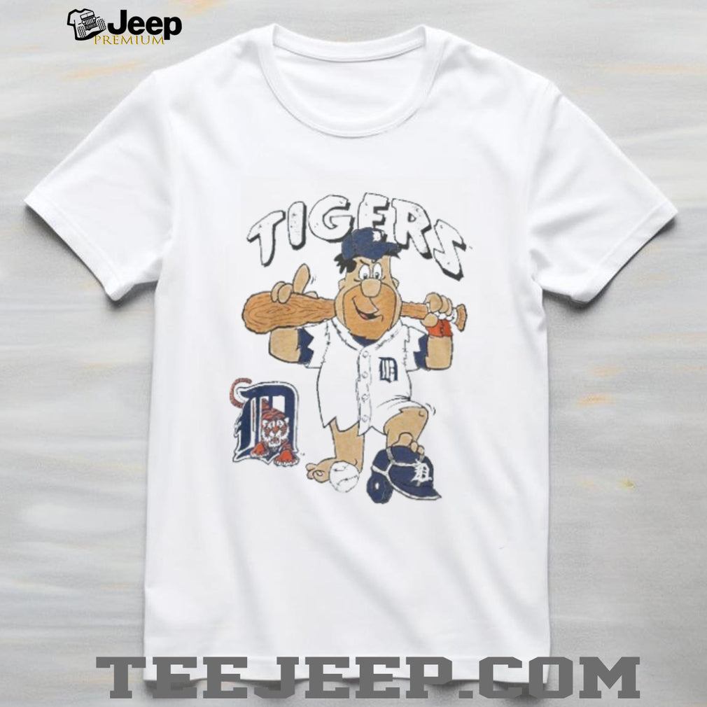 Vintage Detroit Tigers Barney Rubble Flintstones Baseball Graphic T Shirt