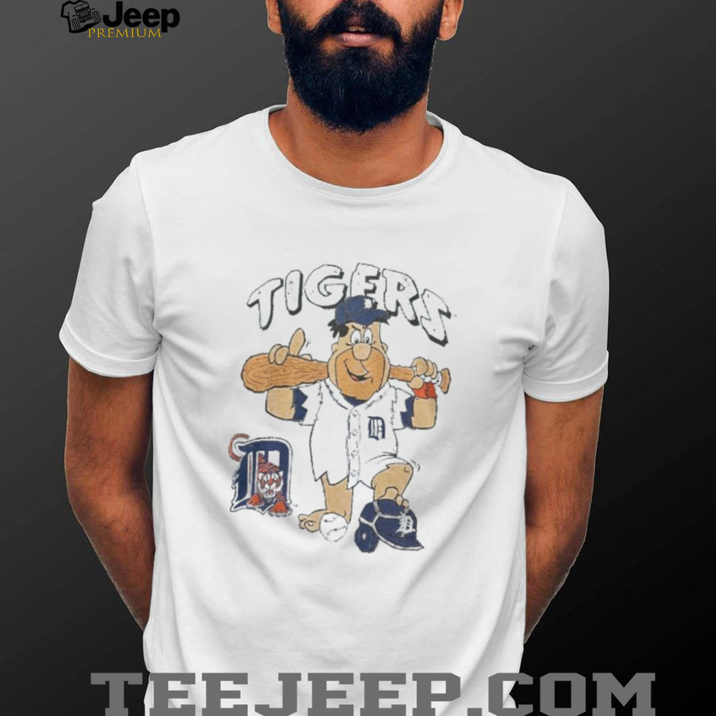 Vintage Detroit Tigers Barney Rubble Flintstones Baseball Graphic T Shirt
