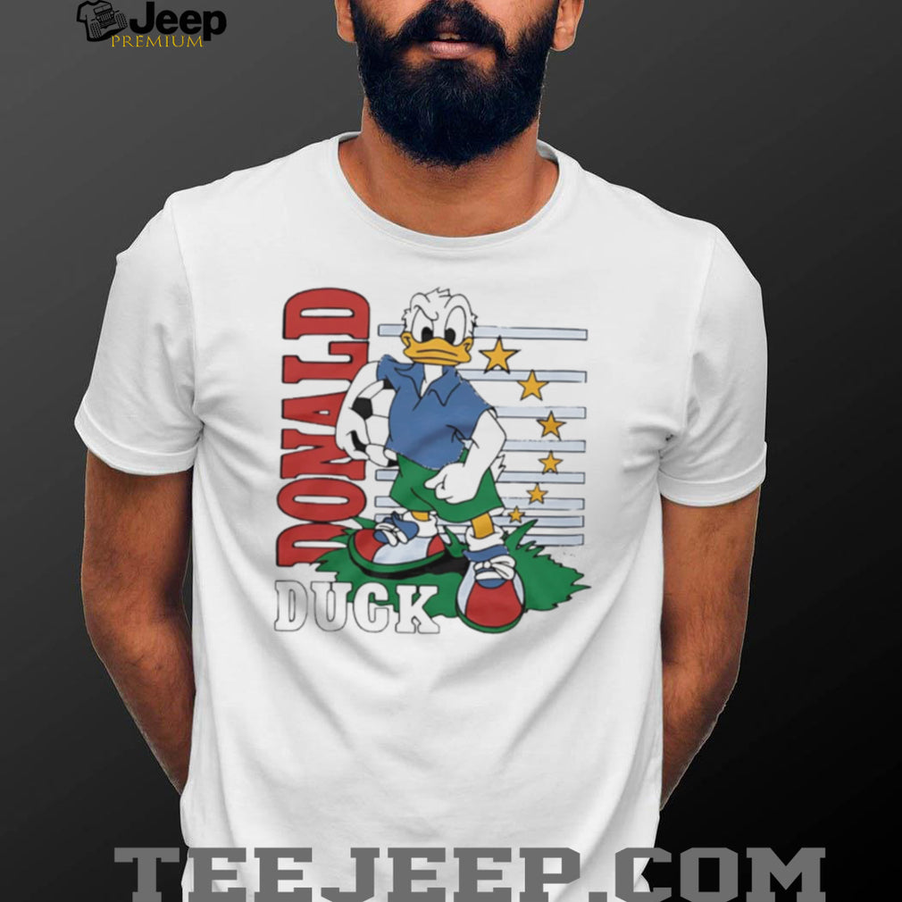 Vintage Donald Duck Soccer Player Cartoon Sports Graphic T Shirt