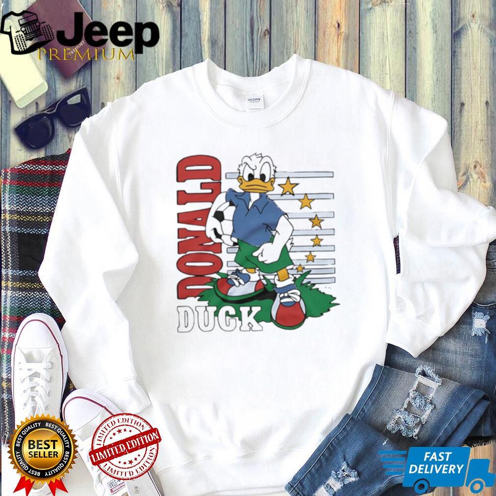 Vintage Donald Duck Soccer Player Cartoon Sports Graphic T Shirt
