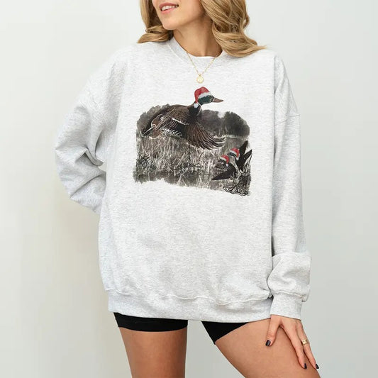 Vintage Duck Christmas Sweatshirt, Christmas Duck Shirt, Vintage Christmas Shirt, Retro Duck Shirt, Animal Lover Shirt, Mallard Shirt, Holiday 90's Sweater