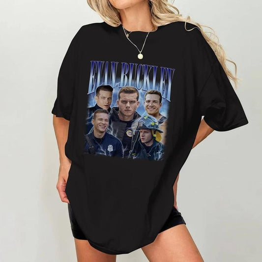 Vintage Evan Buckley 90s Bootleg Tee Shirt, Nine Eleven Shirt, Series Retro Shirt, Evan Buckley 90's Vintage Homage Shirt, Evan Buckley Gift For Fan, Unisex T-Shirt, Gifts For Men Women, Short Sleeve Tee Shirt