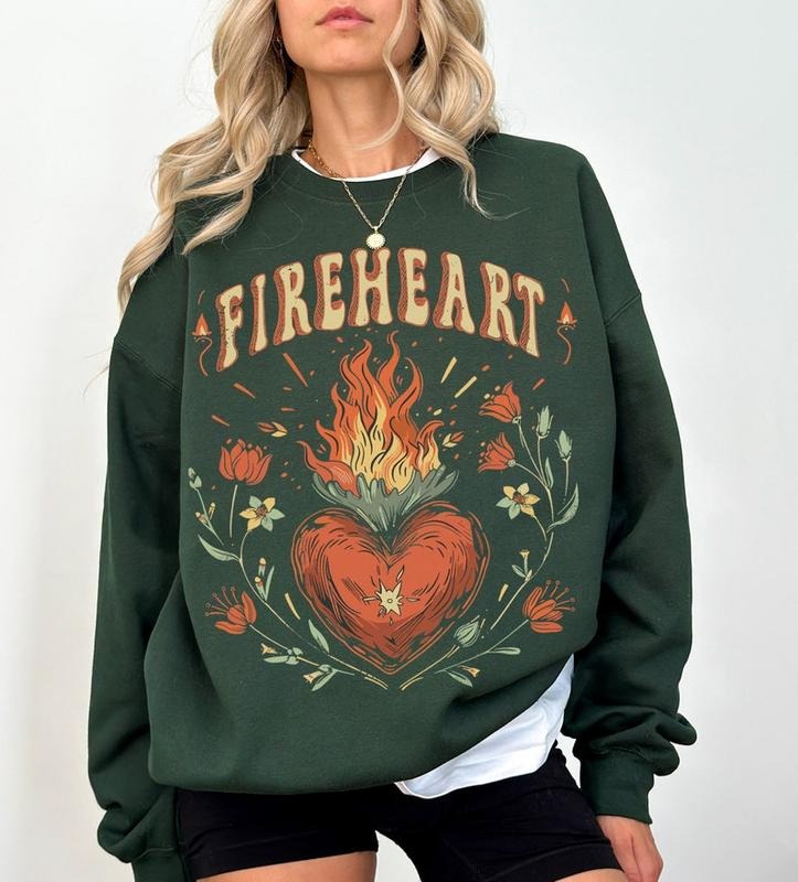 Vintage Fire-heart Sweatshirt, To Whatever End Sweatshirt, SJM quotes, Throne of Glass Sweatshirt, SJM tee, You do not yield Sweatshirt,